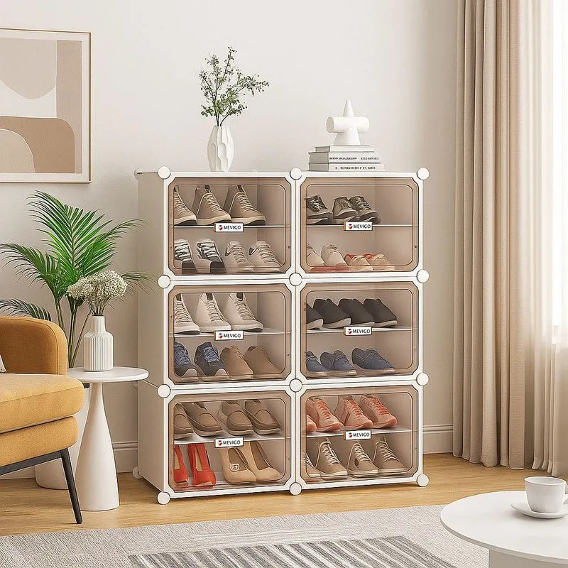 Stepra White Plastic & Metal Shoe Racks media 1