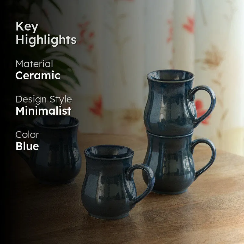Belly Ceramic Coffee Mug (300 mL Each) - Set Of Four media 2