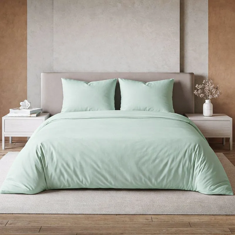 Maison Neo Solid Cotton Bedsheet (Sage Green) - 1000 TC media 1