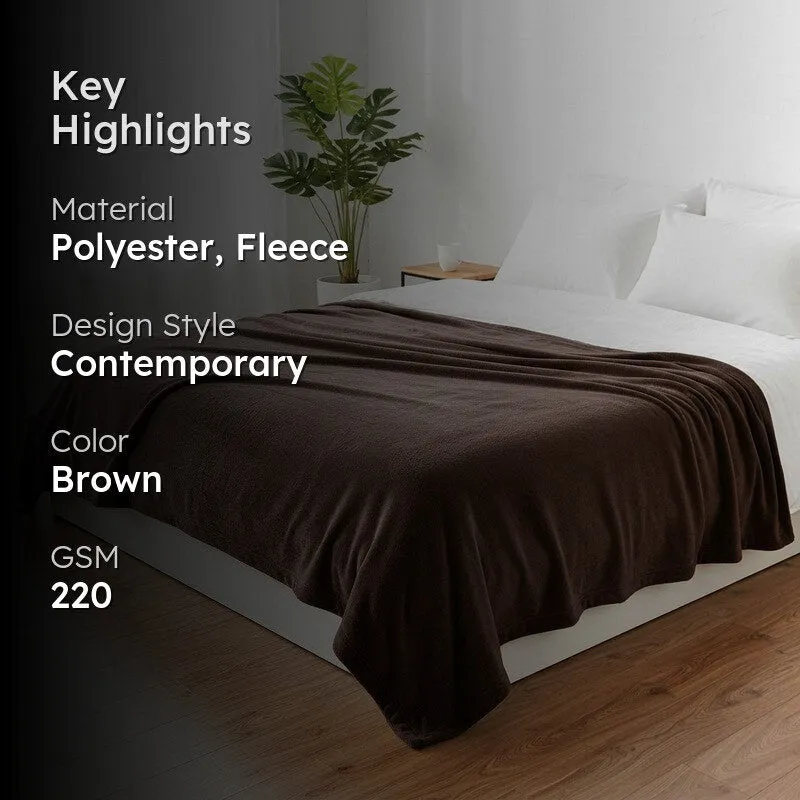 Soft Elite Blanket(Brown) - 220 GSM media 2