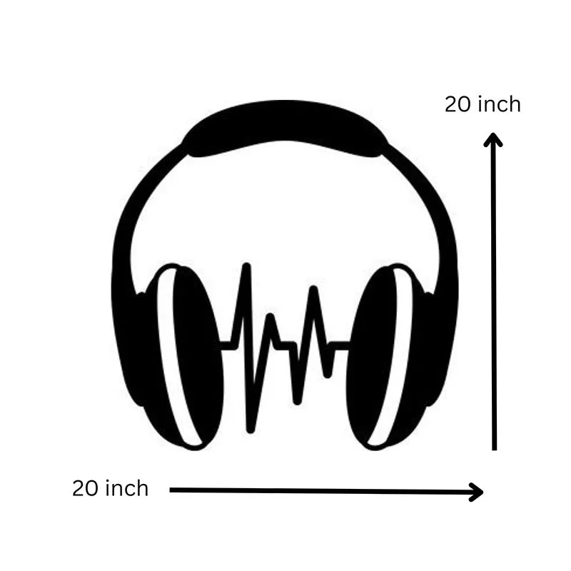 Headphones Black Iron Wall Accent media 5