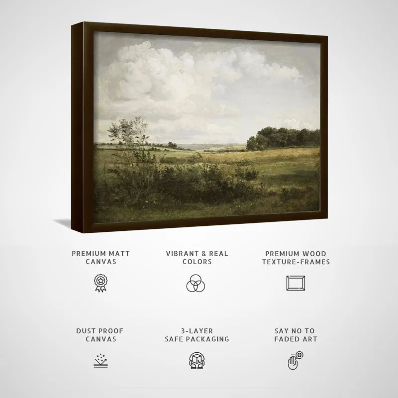 Clouds & Fields Wood Wall Art With Frame - Black media 5