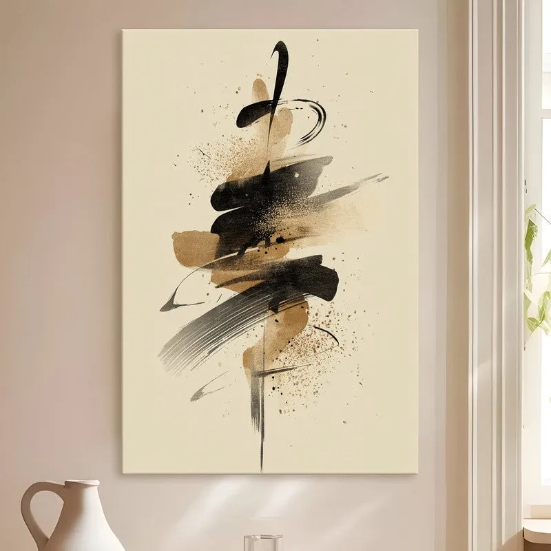 Abstract Gold Silhouette Canvas Wall Art media 4