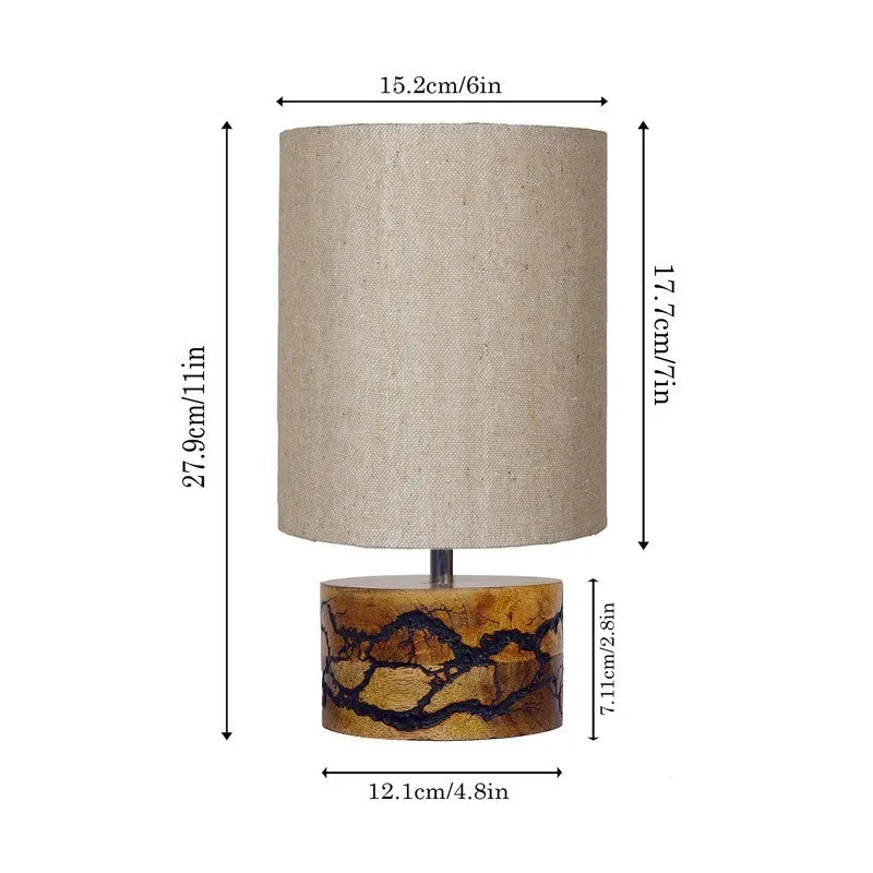 LineaLight Simple Modern Wooden Table Lamp - bEIGE,Brown media 7