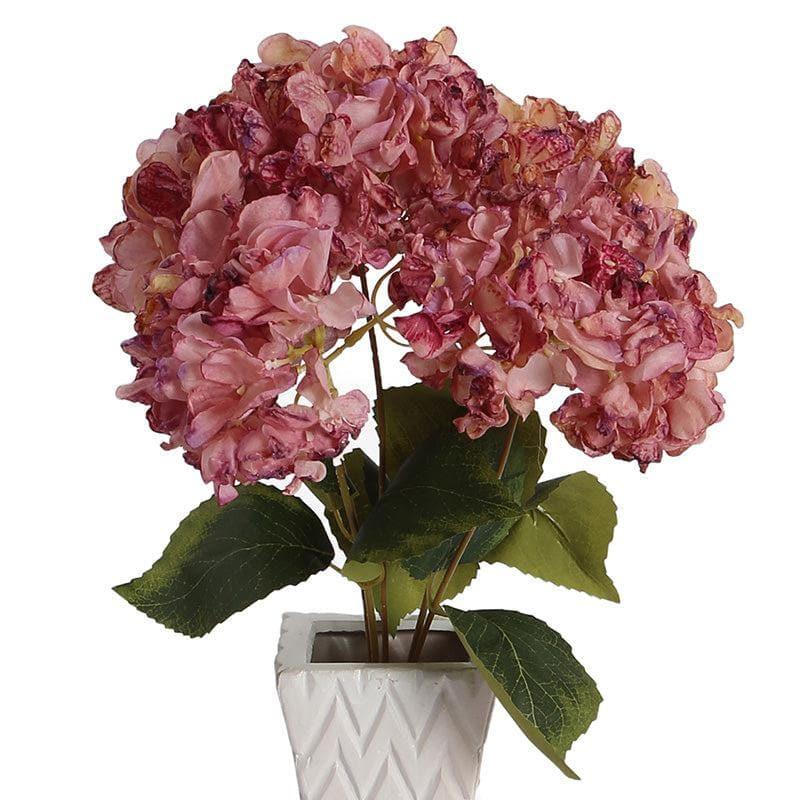 Faux Albidus Hydrangea Floral Bunch - Pink media 4