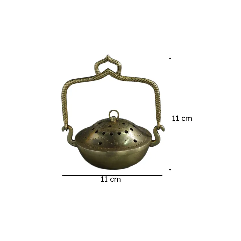 Brass Madri Loban Dhoop Holder media 6