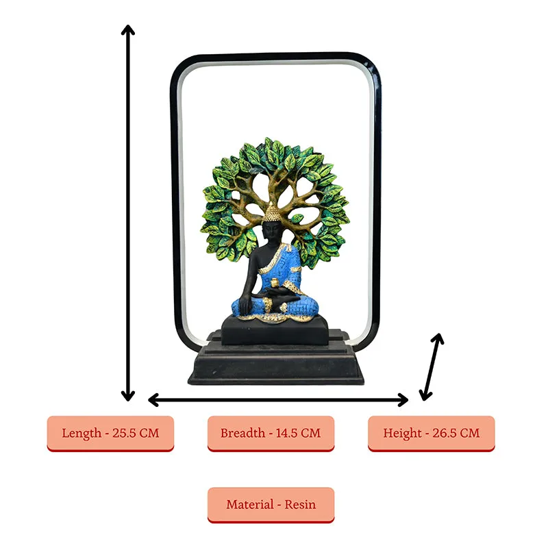 Buddha & Bodhi Tree Resin Showpiece media 7