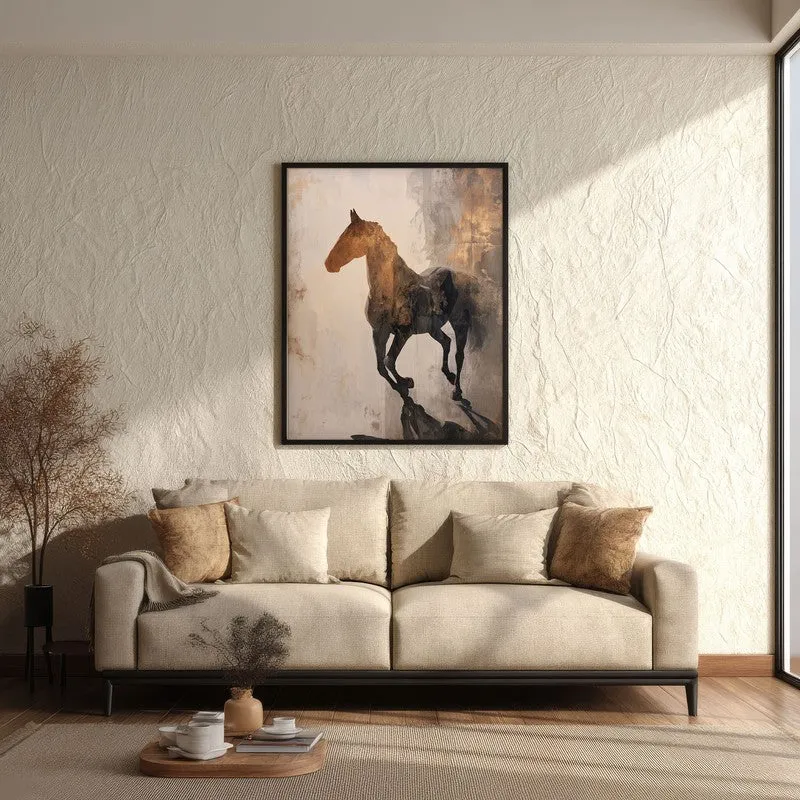 Awakened Horse Wall Painting With Black Frame media 3