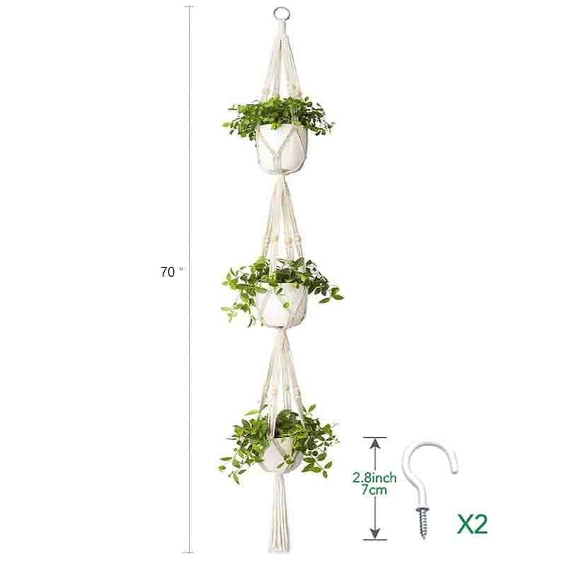 Sofia Macrame Plant Hanger - Set Of Two media 7