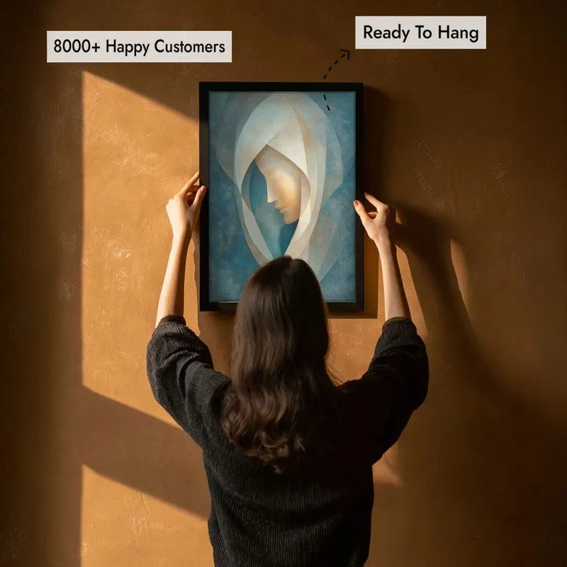 Holy Mary Abstract Archival Paper Wall Painting With Black Frame media 5