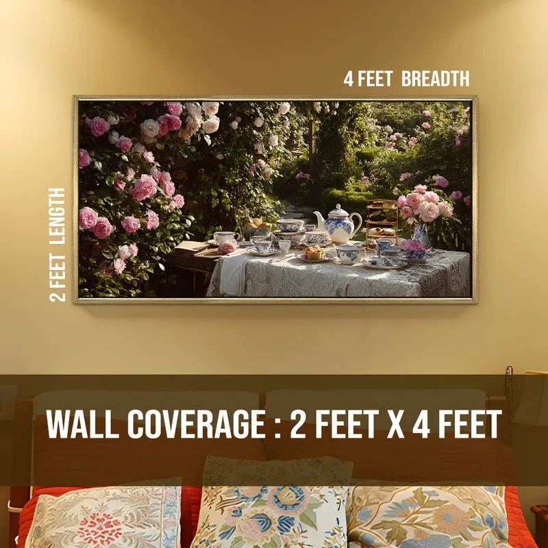 Bloomed Table Canvas Wall Painting With Frame media 9