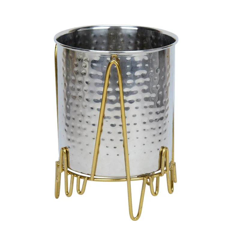 Retsa Stainless Steel Planter - Silver & Gold media 3