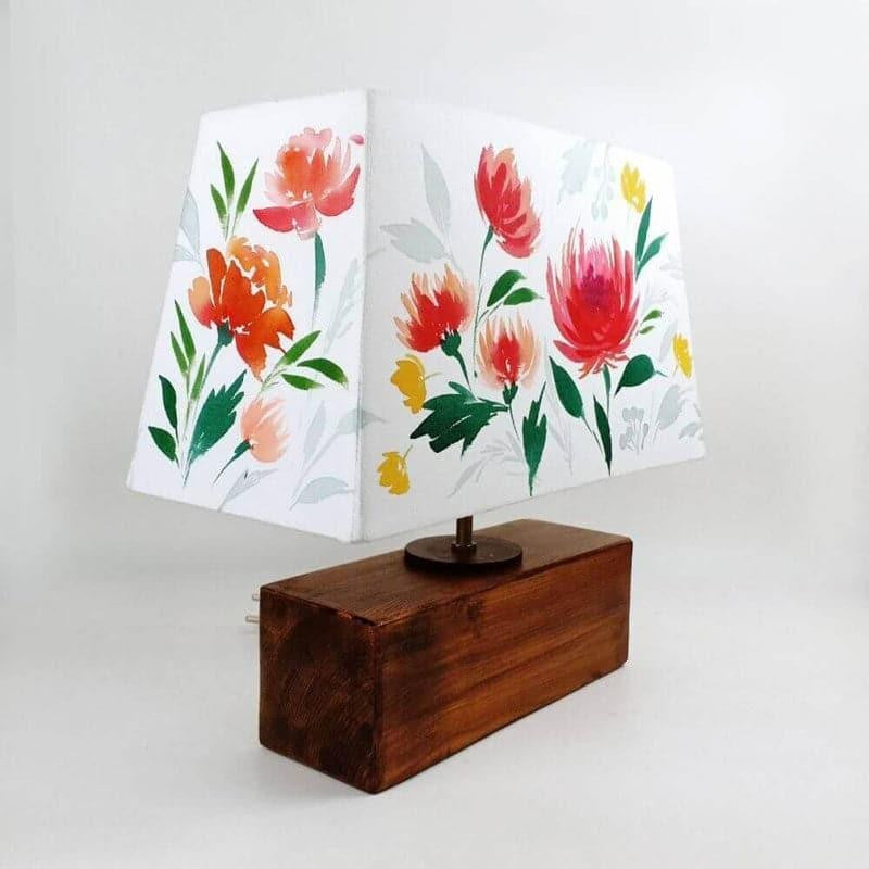 Xeno Flora Handpainted Fabric Table Lamp - Multicolor media 5