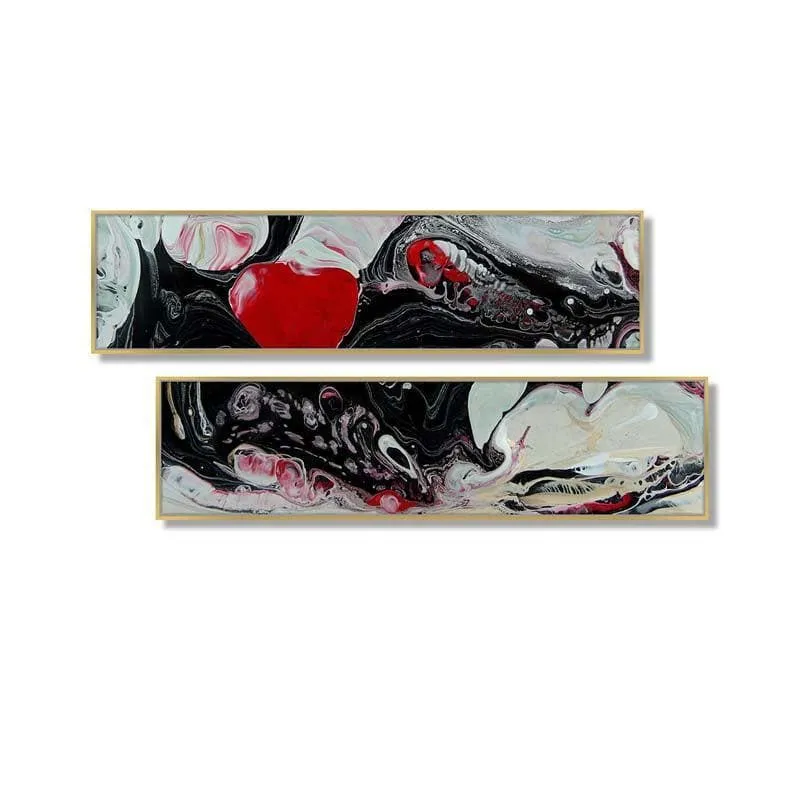 Marbling Patterns Canvas Wall Art - Set Of Two media 4