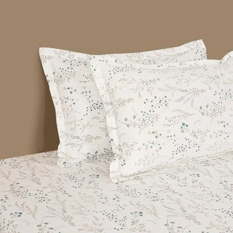 Swayam Cream Evara Floral Bedsheet - 200 TC || Super Soft media 3