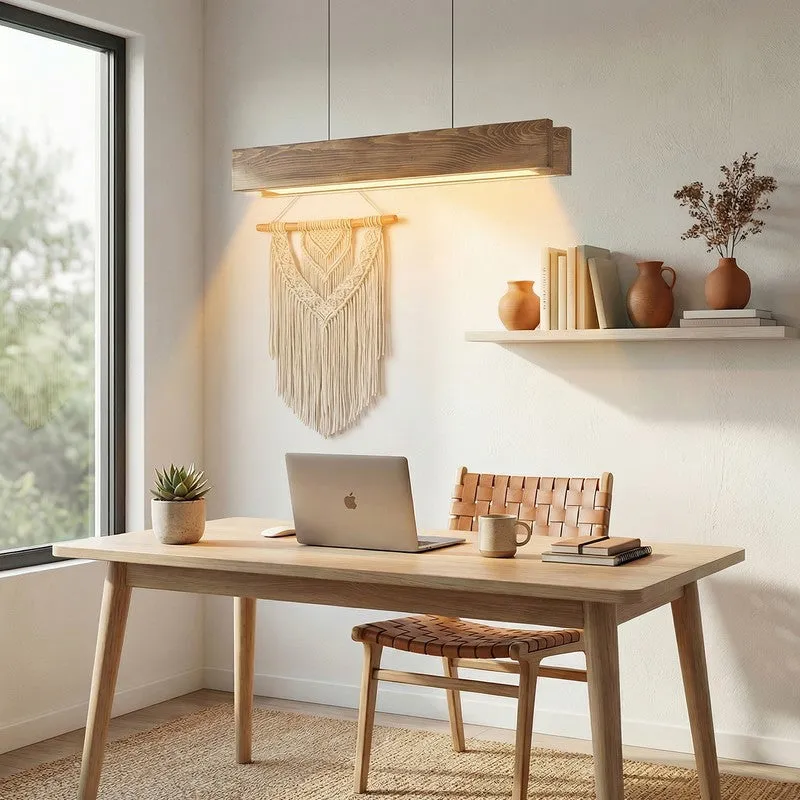 GeoFrame Wooden Ceiling Lamp - Brown media 3