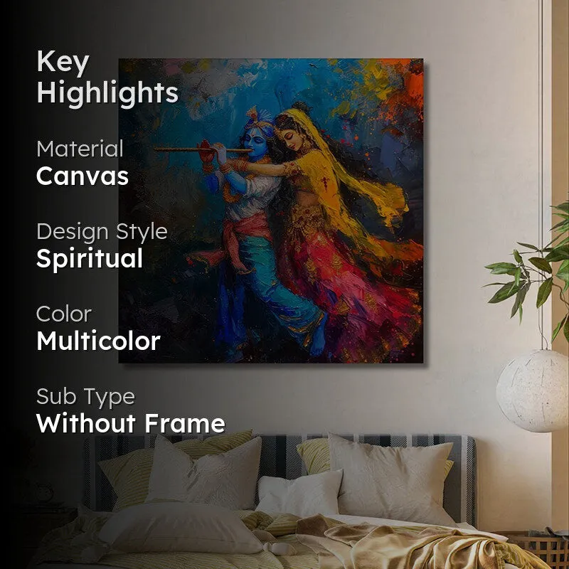 Radhe Shyam Leela Canvas Wall Painting media 2