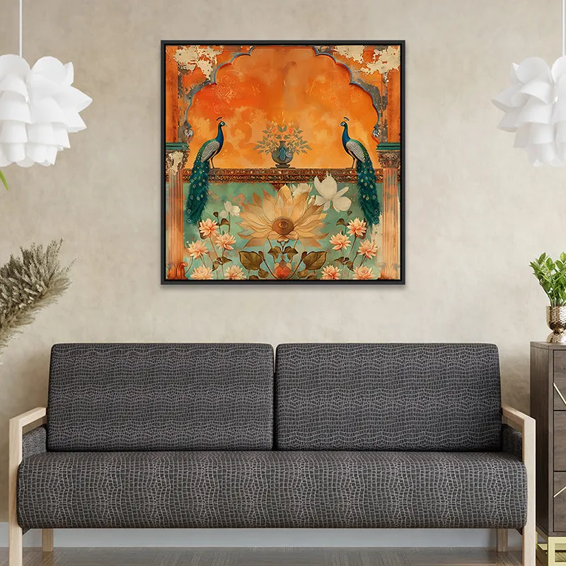 Mayoorachitra Canvas Wall Painting With Frame - Black media 4