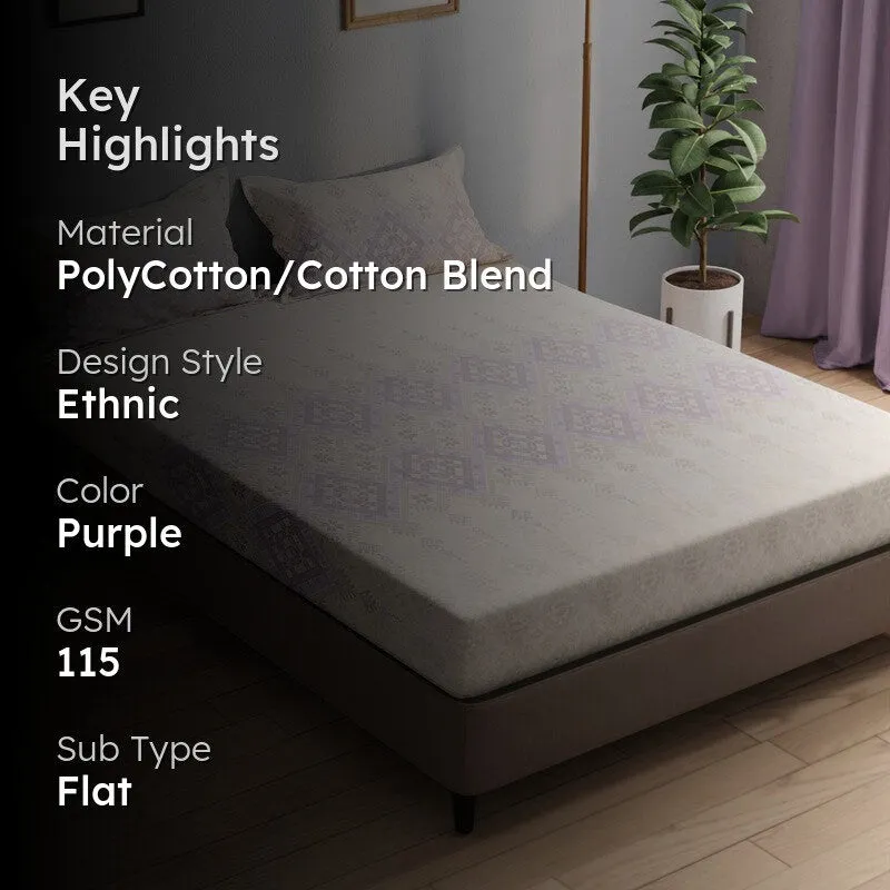 Arlyn Bedsheet (Purple) - 115 GSM media 2