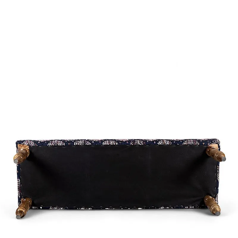 Axion Sheesham Wooden Bench with Stools (Blue) - Three Piece Set media 4