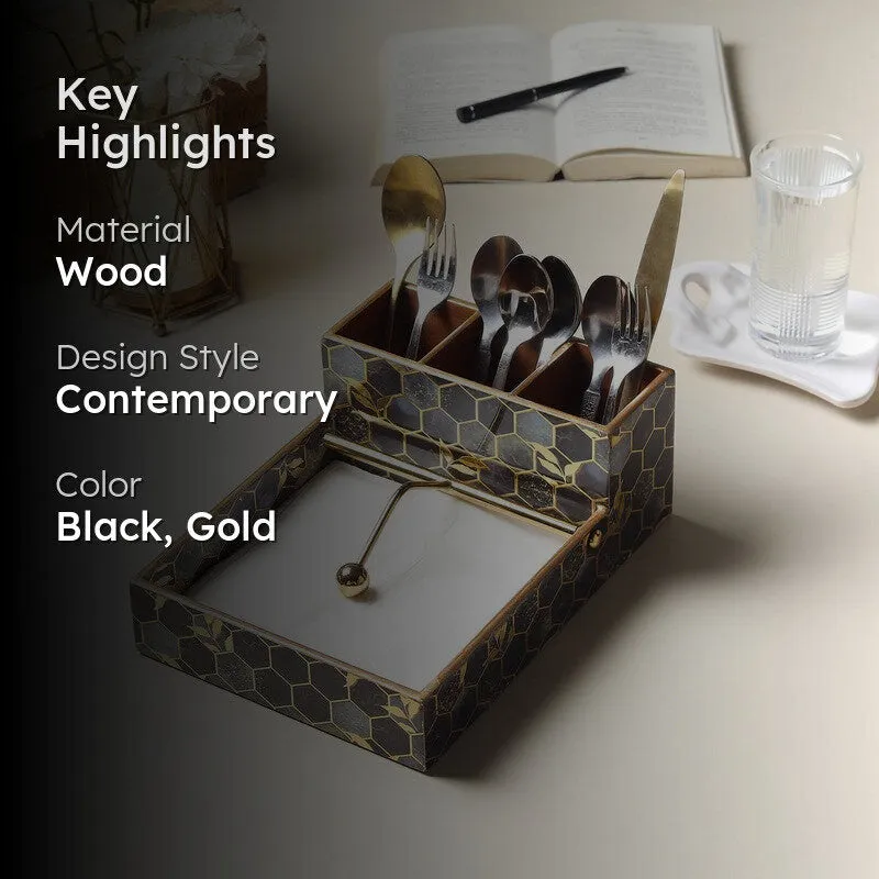 Hexiq Wooden Cutlery & Tissue holder media 2