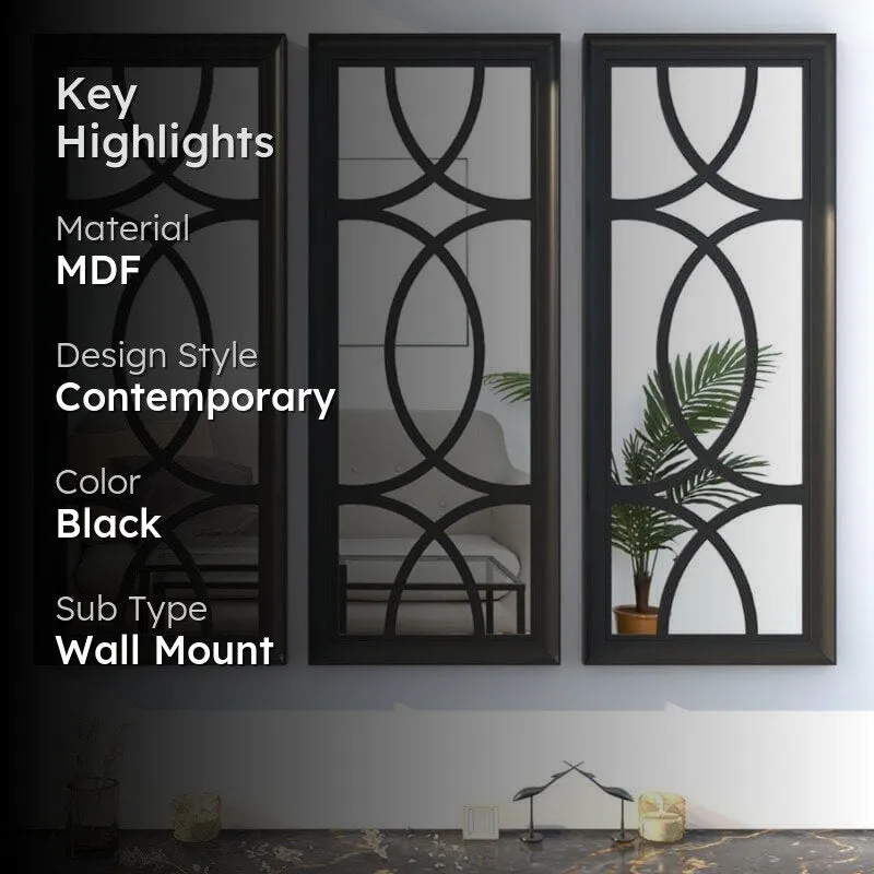 Escot Decorative MDF Wall Accent (Black) - Set Of Three media 2