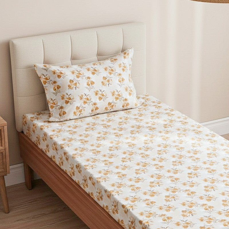 Gemonisis Printed Cotton Bedsheet (Yellow) - 200 TC media 3