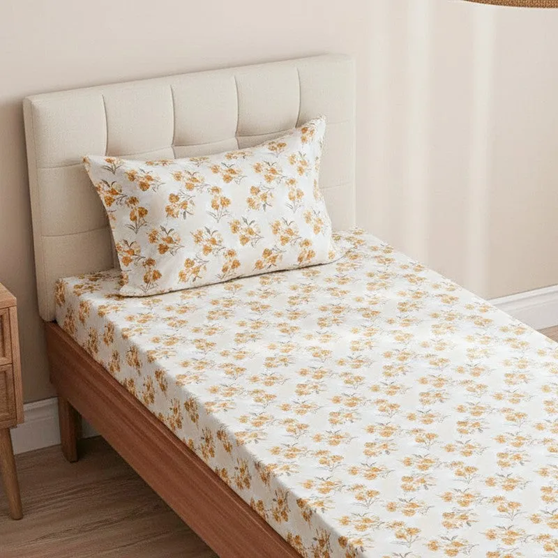 Gemonisis Printed Cotton Bedsheet (Yellow) - 200 TC media 3