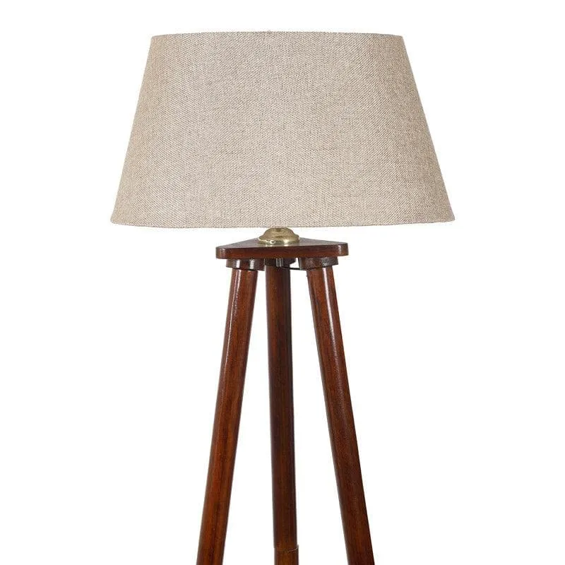 Samphire Floor Lamp With Shelf - Beige media 4