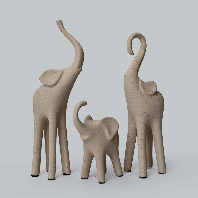 Serene Elephant Family Showpiece - Set Of Three media 3