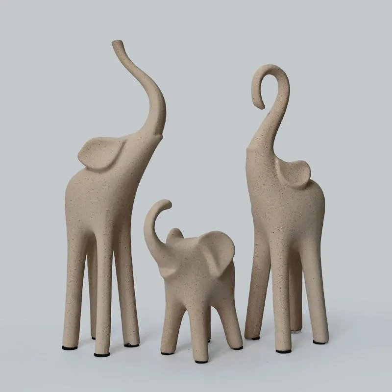 Serene Elephant Family Showpiece - Set Of Three media 3