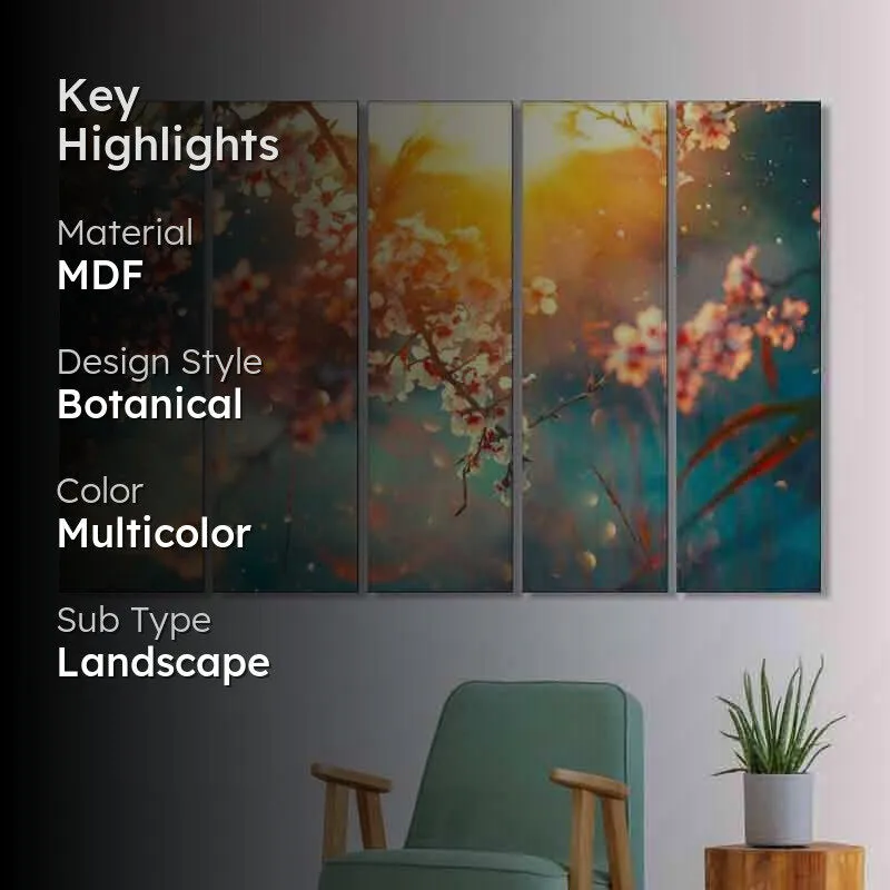 Japanese Blossoms Wall Art - Set of Five media 2