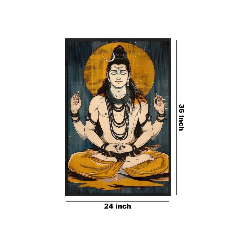 The Tranquil Yogi Wall Painting With Frame media 6