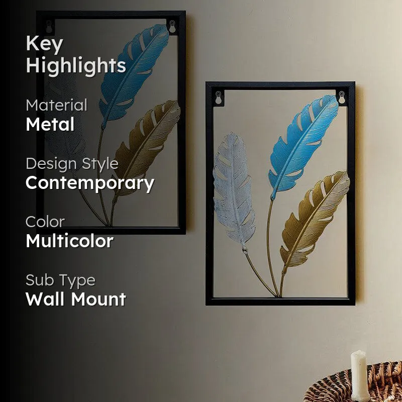Sculpted Plumes Metal Wall Accent - Set Of Two media 2