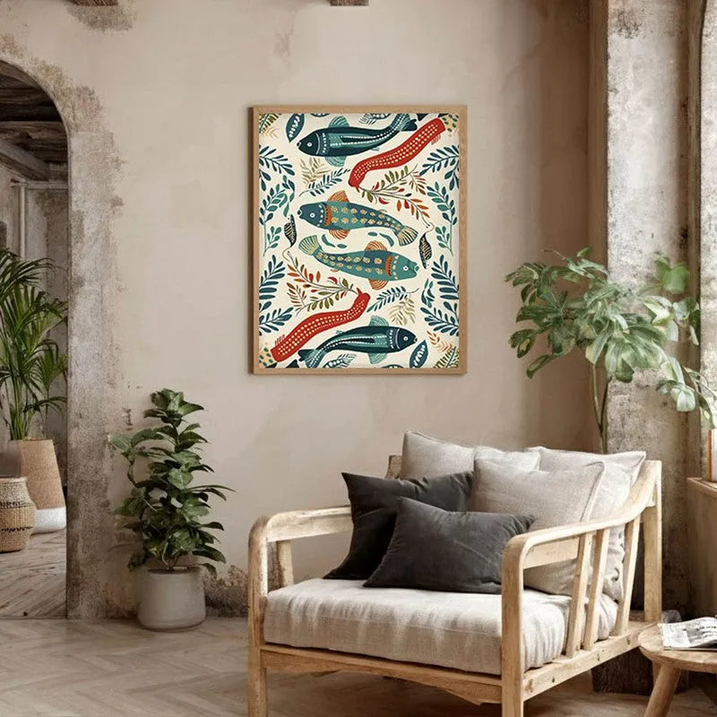Jalika Canvas Wall Painting With Brown Frame media 7