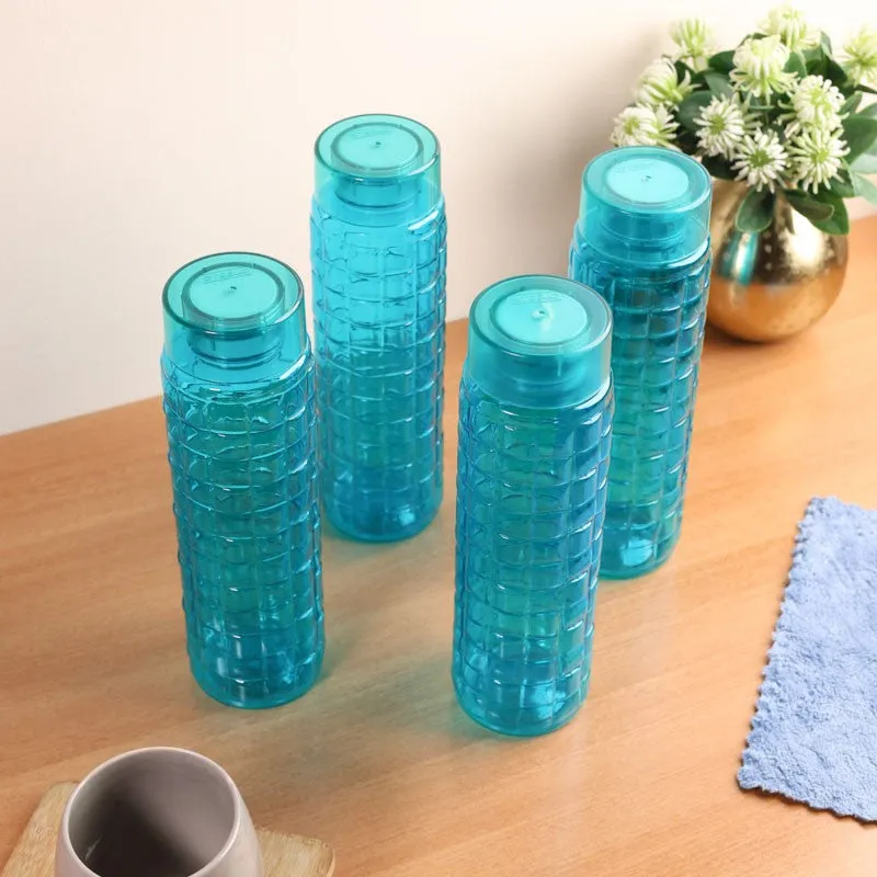 AquaGrid Blue Clear PET Bottle (1000 mL Each) - Set Of Four media 3