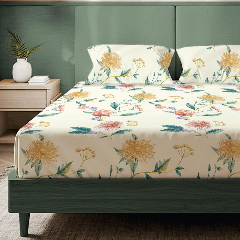 Mystic Petals Floral Cotton Bedsheets (Multicolor) - 200 TC media 3