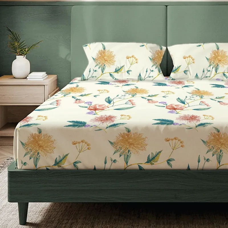Mystic Petals Floral Cotton Bedsheets (Multicolor) - 200 TC media 3
