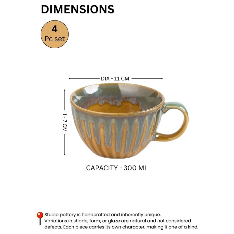 Porcelli Ceramic Coffee Mug (300 mL Each) - Set of Four media 8