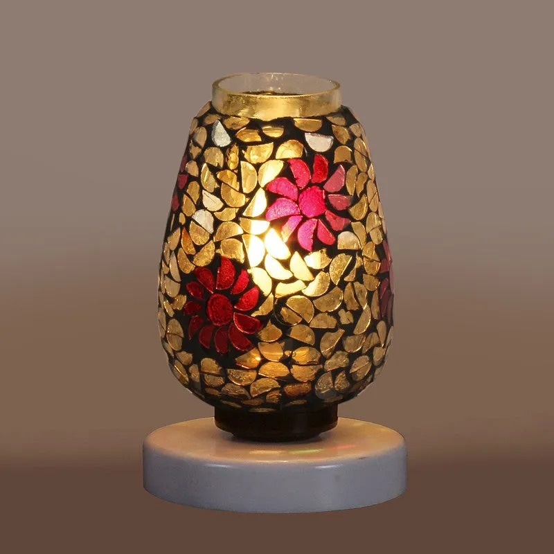 Luxomia Mosaic Glass Table Lamp With Wooden Base - Multicolor media 7