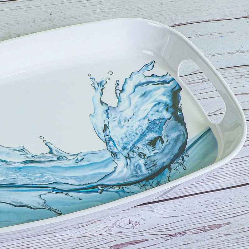 Splash Of Blue Melamine Serving Tray media 4