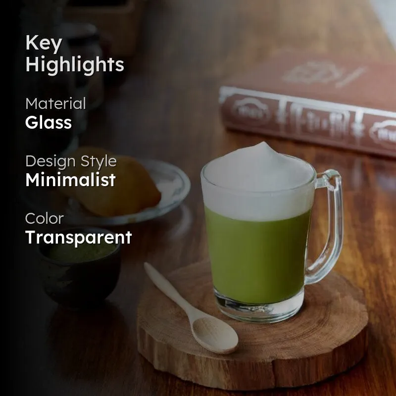 Genko Glass Coffee Mug (200 mL Each) - Set of Six media 2