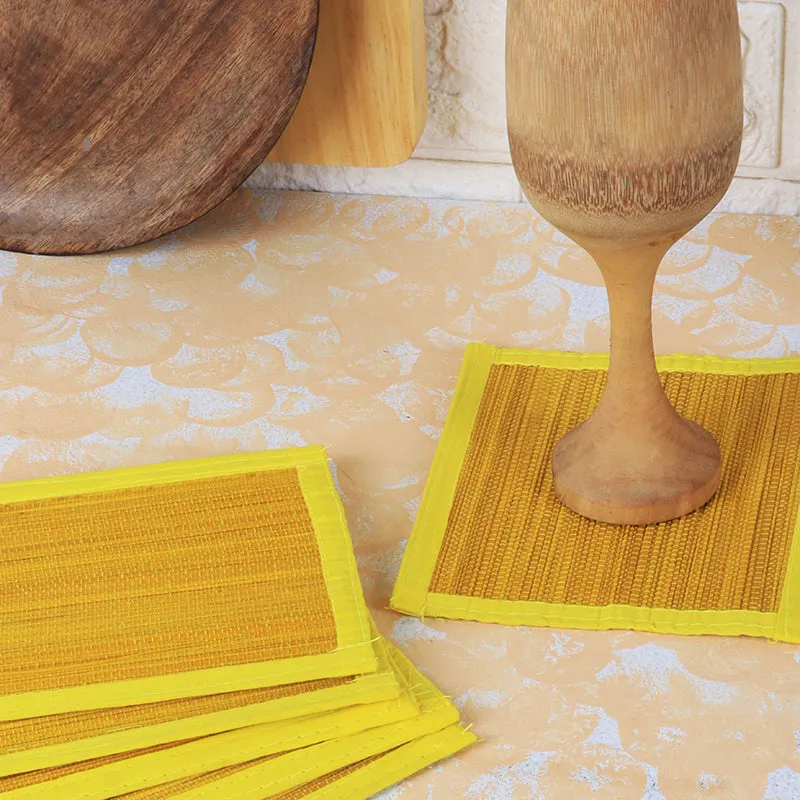 Woodland Nest Bamboo Coaster (Yellow) - Set Of Four media 3