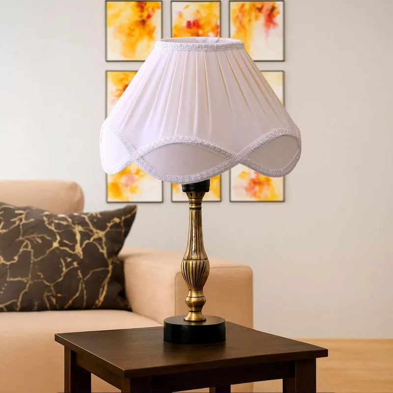 Aurelo Nyro Wooden Table Lamp - OffWhite media 4
