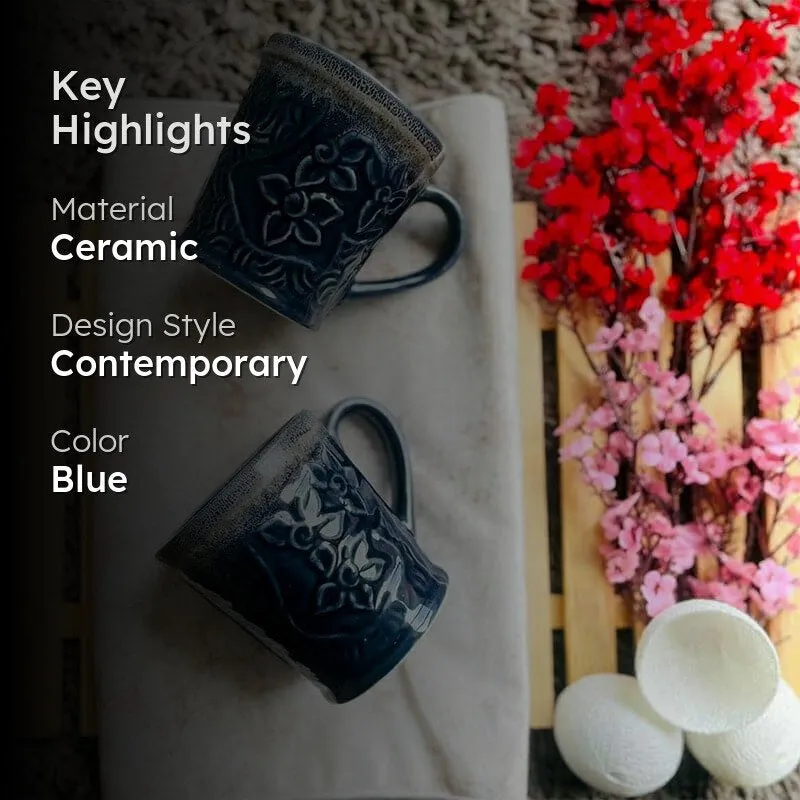 Eos Ceramic Coffee Mug (300 mL Each) - Set of Two media 2