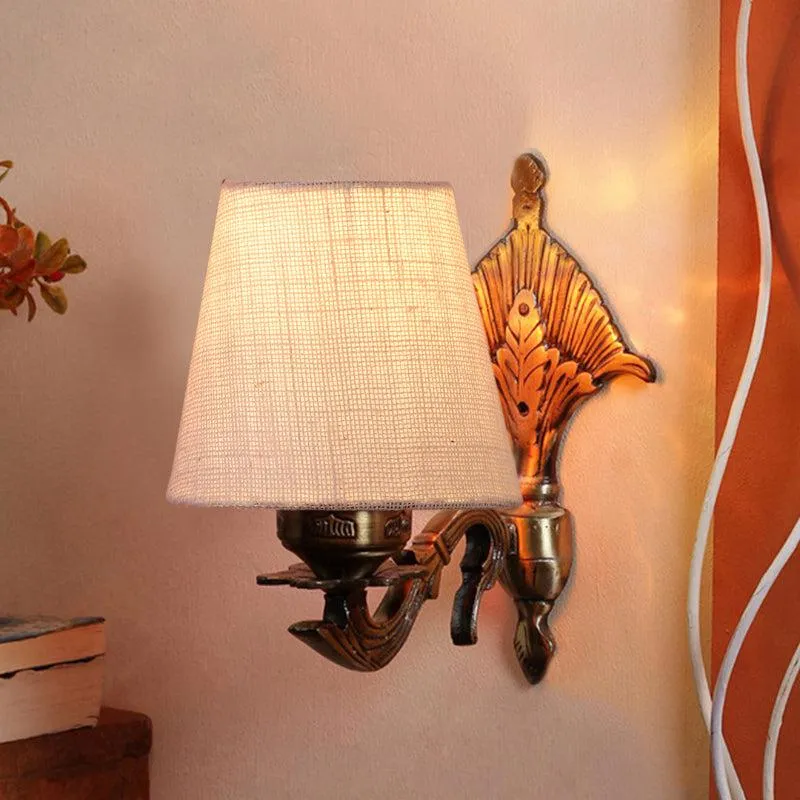 Magda Masique Fabric & Metal Wall Lamp - Beige media 1