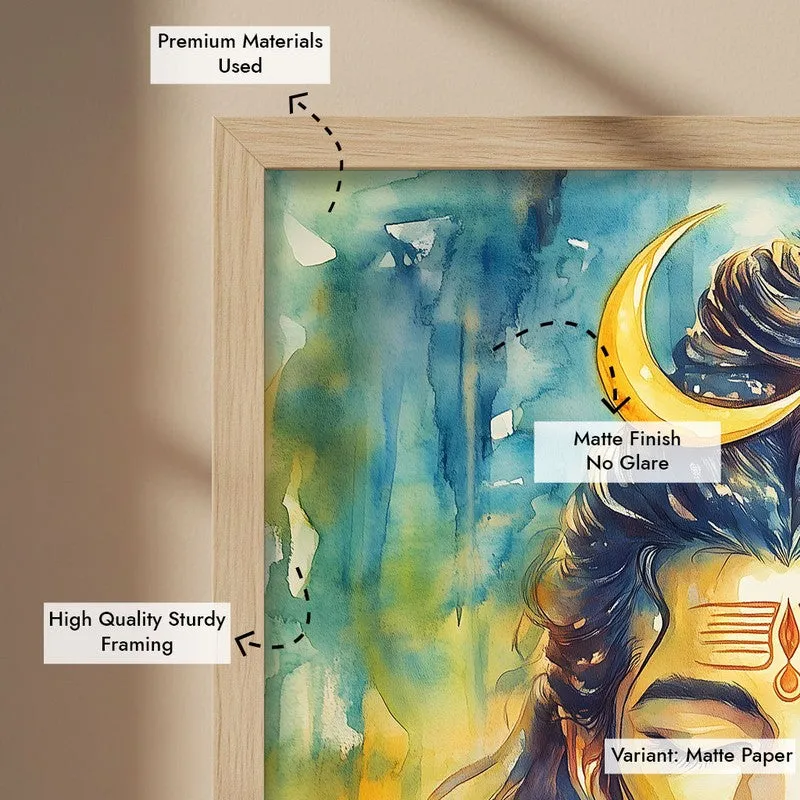 Shaktimayi Durga Spiritual Archival Paper Wall Painting - Natural Brown Frame media 6