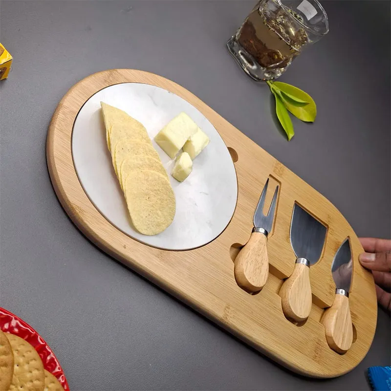 Grove & Grain (Wood,Marble,Stainless Steel) Cheese Platter - Five Piece Set media 6
