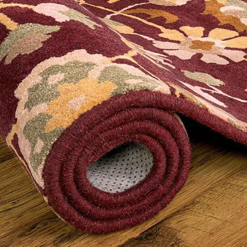 Sedna Hand Tufted Ethnic Wool & Nylon Carpet - Maroon media 4