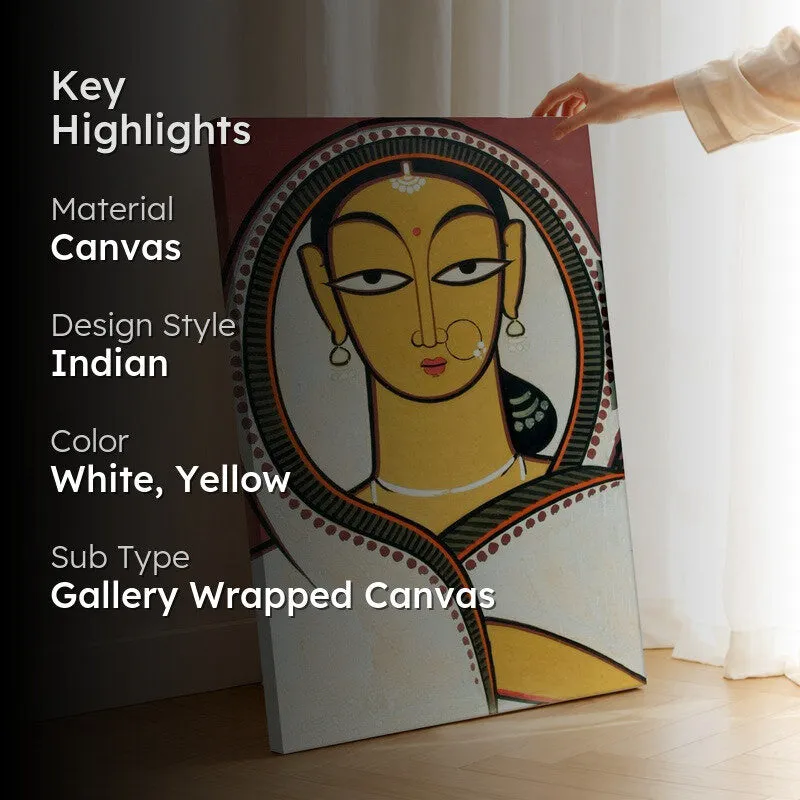 Kalighat Woman Canvas Wall Art & Paintings media 2